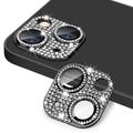 Geam Protecție Obiectiv Camera iPhone 15/15 Plus - Hat Prince Glitter - Negru