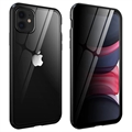 Husă Magnetică cu Sticlă Temperată iPhone 11 - Confidențialitate - Negru