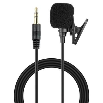 Microfon Lavalier cu capsulă dublă Clip-On de 1.5m