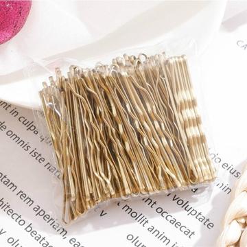 Set de 100 de ace de păr - barete de prindere a părului de 5cm pentru femei - auriu