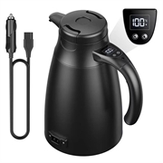 Ceainic electric pentru mașină, 12V/24V, cu control inteligent al temperaturii - 1200ml - negru