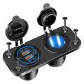 Încărcător USB dual QC3.0 de 12V/24V cu priză pentru brichetă, pentru mașină, barcă și rulotă