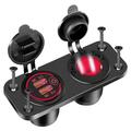 Încărcător USB dual QC3.0 de 12V/24V cu priză pentru brichetă, pentru mașină, barcă și rulotă - roșu