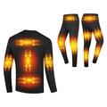 Set de lenjerie termică cu încălzire electrică în 13 zone - XXL - Negru