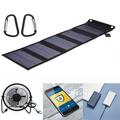 Încărcător solar USB pliabil de 15W / baterie externă cu 5 panouri