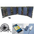 Încărcător solar USB pliabil de 15W / baterie externă cu 5 panouri - Camuflaj