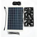 Sistem de ventilație cu două ventilatoare și panou solar de 15W pentru cușca animalului de companie - IP68, 18V