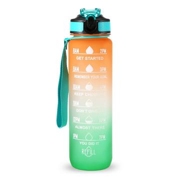Sticlă de apă sportivă de 1L cu marker de timp de apă de apă Jug de apă pentru băutură pentru birou, școală și camping (fără BPA)