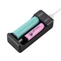 Încărcător USB pentru baterii Li-ion inteligente cu 2 sloturi - 3.7V/4.2V - negru