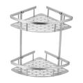 Raft de colț din aluminiu cu 2 niveluri pentru baie - 34.5cm