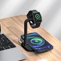 2 în 1 Magnetic Wireless Charger Desktop Wireless Fast Charging Base Stand Dock Station pentru Apple Watch/iPhone - Negru