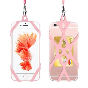 Curea de gât 2 în 1 cu carcasă din silicon pentru smartphone - 6.5"