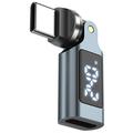 Adaptor rotativ USB-C tată – USB-C mamă de 240W cu afișaj LED