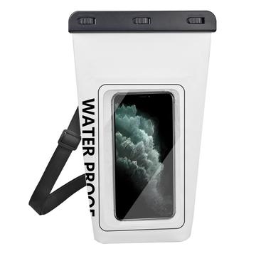 Geantă uscată impermeabilă 2L cu husă pentru smartphone cu ecran tactil - alb