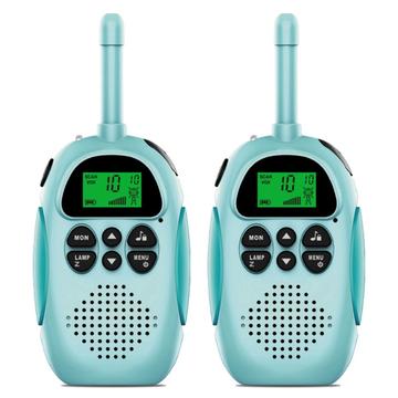 2Pcs DJ100 Copii DJ100 Walkie Talkie Jucării pentru copii Interphone Mini Handheld Transceiver 3KM Range UHF Radio cu Lanyard