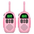 2Pcs DJ100 Copii DJ100 Walkie Talkie Jucării pentru copii Interphone Mini Handheld Transceiver 3KM Range UHF Radio cu Lanyard - Pink + Pink
