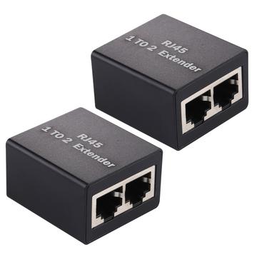 Set 1 la 2 RJ45 Splitter Conector RJ45 Conector Inline LAN Plugs Cablu Ethernet Extender Adaptor de cablu Ethernet - 2 Buc.