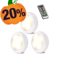 3-pachet de lămpi cu LED-uri fără fir cu telecomandă