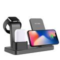 3 în 1 Desktop Vertical Wireless Charger Vertical Fast Charging Stand pentru iPhone/Apple Watch/Airpods - Negru