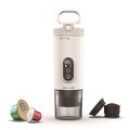 Espressoar portabil 3 în 1 cu capsule Nespresso/DolceGusto și pulbere de cafea - alb