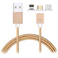 Cablu magnetic 3-în-1 - Lightning, MicroUSB, Type-C
