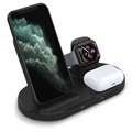 Stație Încărcare Wireless 3-în-1 W55 - iPhone, AirPods, iWatch - Negru