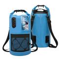 Rucsac impermeabil de 30 L cu buzunar transparent tactil pentru telefon - albastru