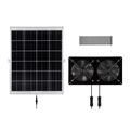 Kit ventilator solar de evacuare de 30W cu două ventilatoare pentru adăposturi pentru animale