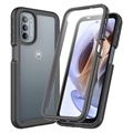 Husă Motorola Moto G51 5G - 360 Protecţie - Negru / Clar