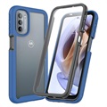 Husă Motorola Moto G51 5G - 360 Protecţie - Albastru / Clar