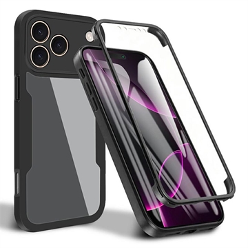 Husă iPhone 17 Pro Max - 360 Protection - Negru / Clar