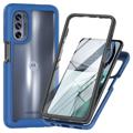 Husă Motorola Moto G62 5G - 360 Protection - Albastru Închis / Clar