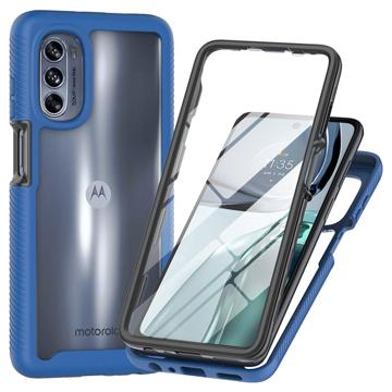 Husă Motorola Moto G62 5G - 360 Protection - Albastru Închis / Clar