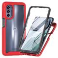 Husă Motorola Moto G62 5G - 360 Protection - Roșu / Clar
