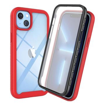 Husă iPhone 14 Plus - 360 Protecţie - Roșu / Clar