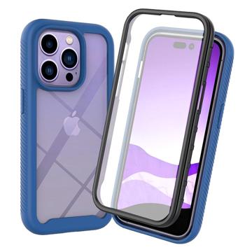 Husă iPhone 14 Pro - 360 Protecţie - Albastru Închis / Clar