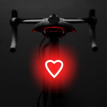 3664 fară spată creativă pentru bicicletă IPX2, impermeabilă, pentru bicicletă mică, LED, suport pentru încărcare USB pentru ciclism în aer liber (Ambalaj Deschis - Satisfăcător) - inimă