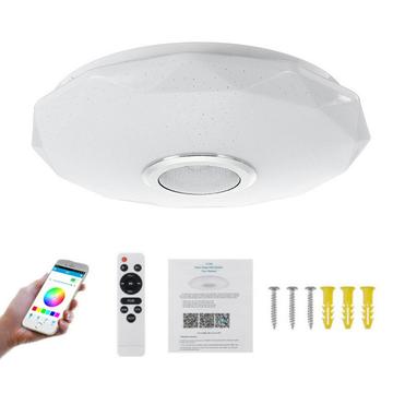 36W Smart LED Plafonieră cu telecomandă / Difuzor Bluetooth - formă de diamant