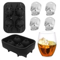 Formă Cuburi Gheață Silicon Craniu 3D - Negru
