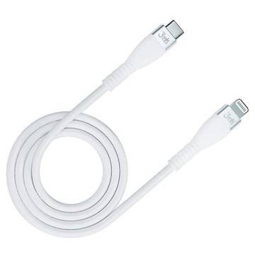 Cablu Date și Încărcare USB-C/Lightning 3MK HyperSilicone - 1m - Alb