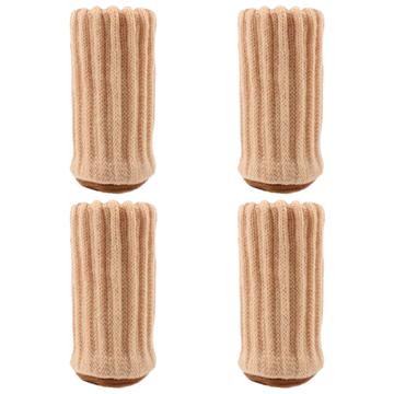 4-Pack Capace pentru picioare de scaun din tricot elastic - Bej