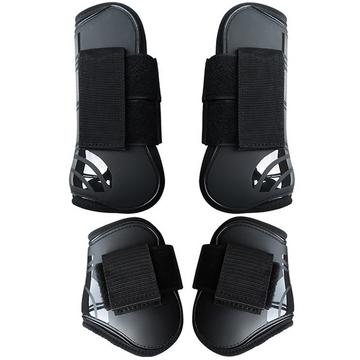 Ghete pentru tendon și fetlock de cal, format din 4 piese - Mărimea M - Negre