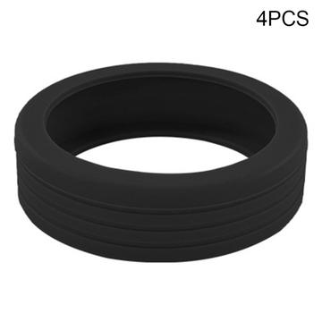 Set de 4 capace de roți din silicon pentru bagaje - negru