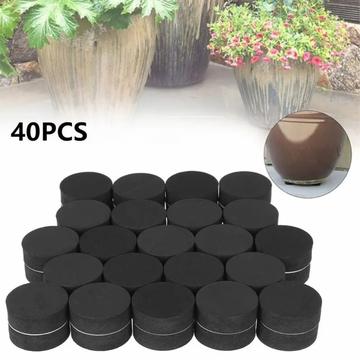 40 buc. Picioare autoadezive EVA pentru ghivece de flori - 30x10mm - Negru