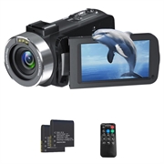 Camcorder digital 4K Ultra HD cu control de la distanță - 80MP, 18X Digital Zoom - Negru