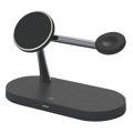 5 în 1 Încărcător magnetic wireless magnetic pentru iPhone, Apple Watch, AirPods stație de încărcare rapidă Dock Station - Negru