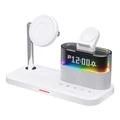 Stație de încărcare wireless magnetică 5 în 1 cu alarmă și lumină de noapte - iPhone, AirPods, Apple Watch