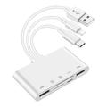 Hub USB OTG 5 în 1 / cititor de carduri cu porturi Lightning, USB-C, USB-A