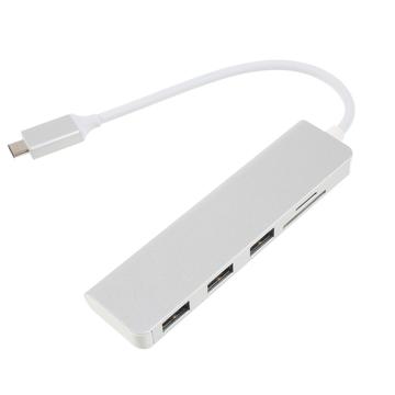 Hub USB-C 5 în 1 pentru 3 x USB-A și cititor de carduri TF/SD