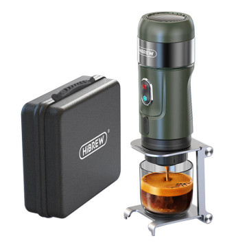 HiBREW H4B_GN Cafetieră portabilă 3 în 1 cu husă